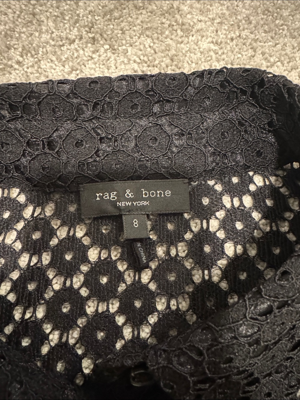 rag & bone Black Eyelet Button-Down Shirt - Picture 2 of 4